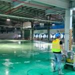 Polishing the workshop floor